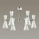 QUINN 6x60W E14 chandelier chrome, white 75x75x44.5cm