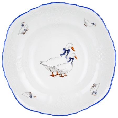 Round bernadotte salad, decor "Geese", 23 cm