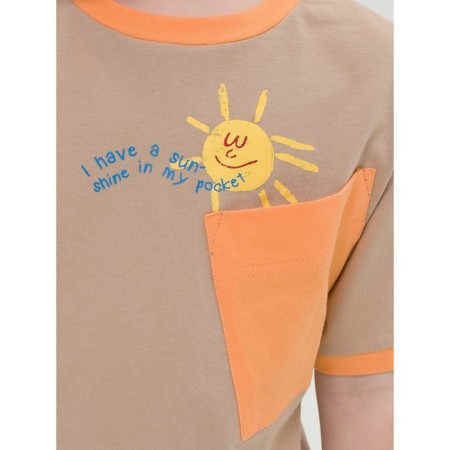 T -shirt for girls, height 104 cm, sandy color-3