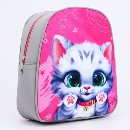 Baby backpack for a girl "Kitten", 27x23 cm-3