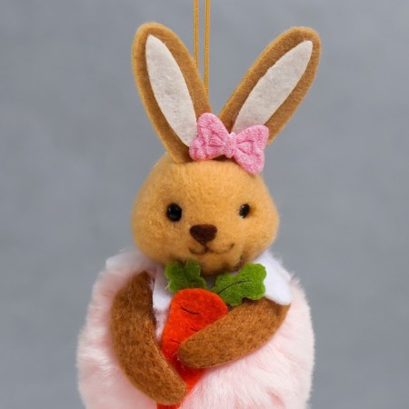 Souvenir "Bunny in a fur coat with carrots" mix 6x12 cm-1