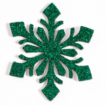 Decor "Snowflakes" on an adhesive basis, set of 6 pcs., Green color-2