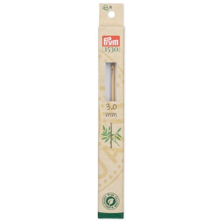 Knitting hook, bamboo, 3.0 mm/15 cm