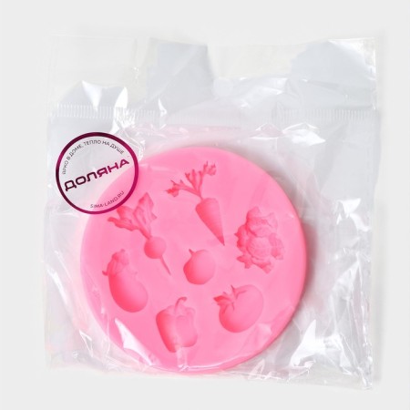 Mold Dolyana "Vegetable Mix", silicone, d = 8 cm, pink color-4