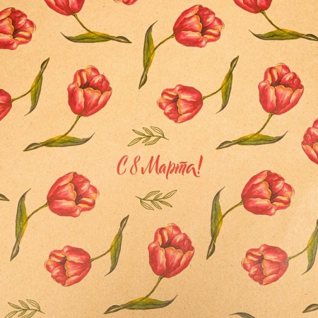 Paper packaging craft "Tender tulips", 70 x 100 cm-3