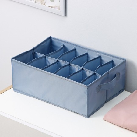 Organizer for storing linen "Comfort", 12 departments, 35 × 24 × 13 cm, gray-blue color-1
