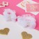 Hair elastic band "Ryushi" (set 2 pcs) bows with beads, white
