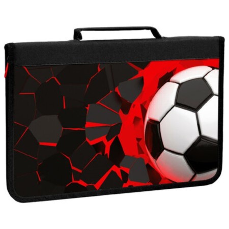 Brauberg A4 Lightning folder with a pen, with an organizer, 1 department, Black Football, 270992-1