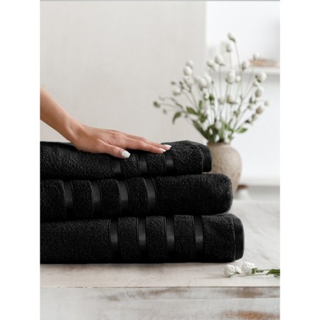 Set of terry towels Black, size 30x50 cm, 50x90 cm, 70x140 cm-2