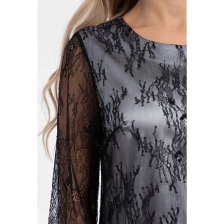 Female dress, size 42, gray color, black-8