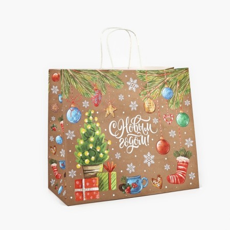 Package Gift New Year's craft "Funny New Year", 28 x 15 x 32 cm, New Year-1