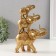 Souvenir Polystone "Pyramid of 3 elephants" Gold 6.5x15.5x24 cm