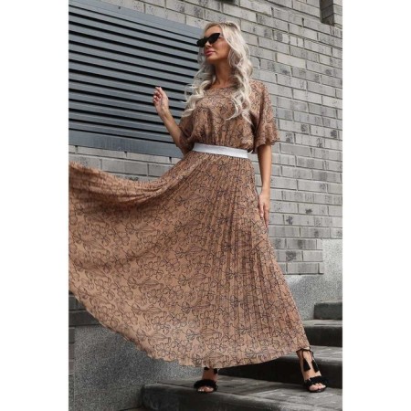 Female dress, size 50, beige color-3