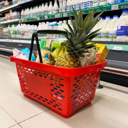 Consumer plastic basket 28 liters, red color-2
