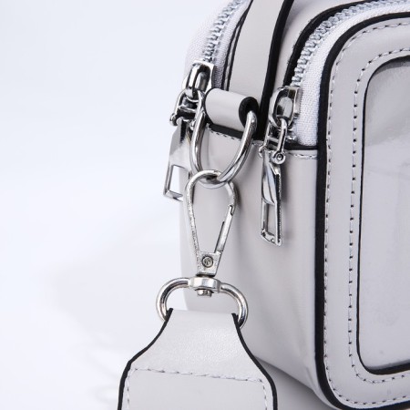 Bag Cross-Bodi with a zipper, gray color-4