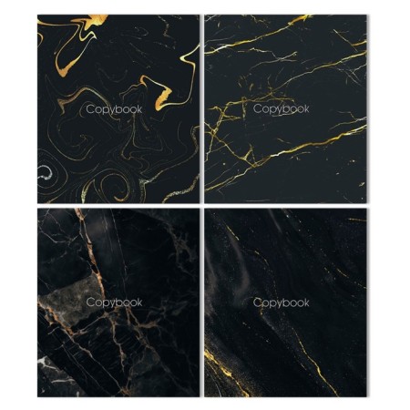A notebook of 96 sheets in Calligrata Call "dark marble", cardboard cover, glossy lamination, OFSET MIX block