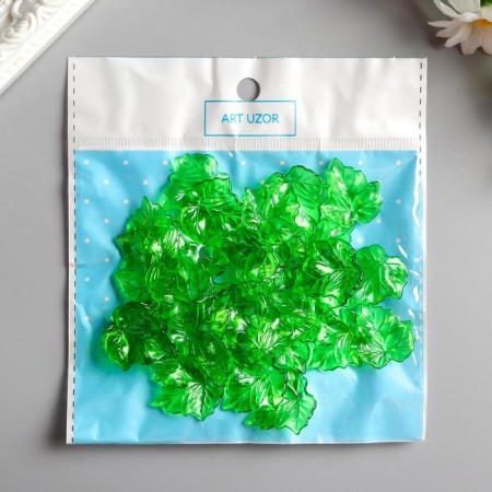 Decor for creativity plastic "Maple leaf" set 40 pcs 2.2x2.2 cm-3