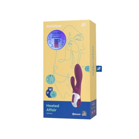 SATISFYER HEATED AFFAIR vibrator with clitoral stimulant, red color-5