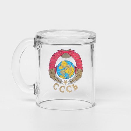Кружка стеклянная «Герб СССР», 300 мл-2