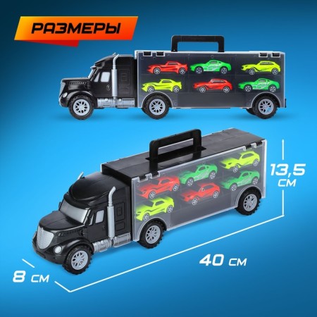 Carrier truck, with 6 racing cars-1