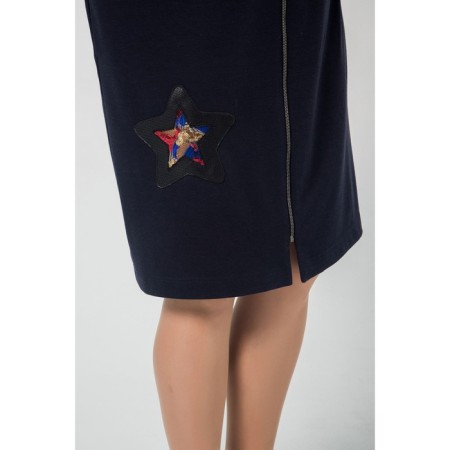 Women's dress, size 52, dark blue color-6