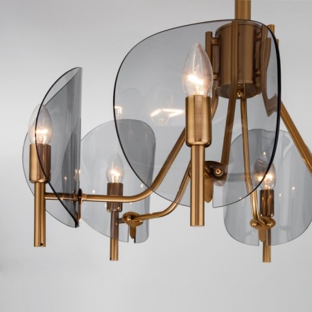 Ceiling chandelier with glass plafones ROCCO, 40W, E14, 67x67x47 cm-1