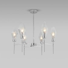 EUROSVET PRISM ceiling lamp 60143/6, E14, 6x60W, 700x700x680 mm, chromium color