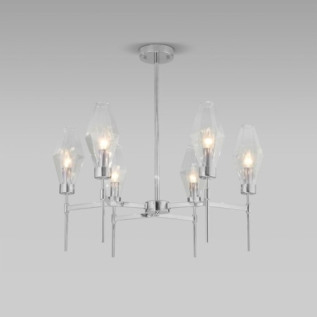 EUROSVET PRISM ceiling lamp 60143/6, E14, 6x60W, 700x700x680 mm, chromium color