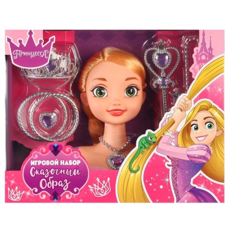 Game set, a maneken doll with accessories "Fairytale", Rapunzel-10