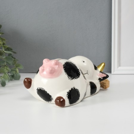 Копилка керамика "Коровка на сене" 18,5х10,8х9,7 см-4