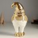 Polystone souvenir "Dwarf in white pants, a gold sweater and cap" 11x9x23 cm