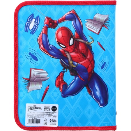 Plastic folder for notebooks A5, on a zipper, Spider-Man-5