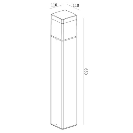 Street lamp Mantra Chicago, E27, 1x20W, 110x110x650 mm, dark gray color-2