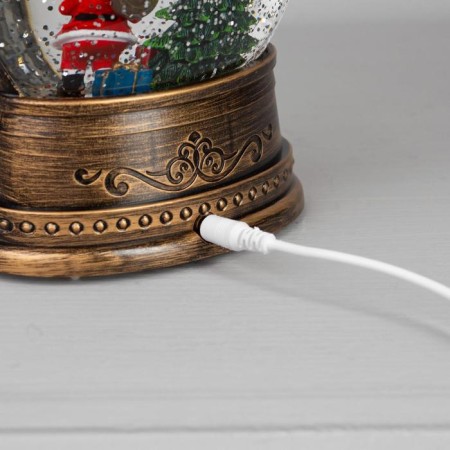LED figure “Santa Claus at the Christmas tree” 12.5 × 20 × 7.5 cm, plastic, batteries AAAX3 (not complete), USB, glow warm white-3