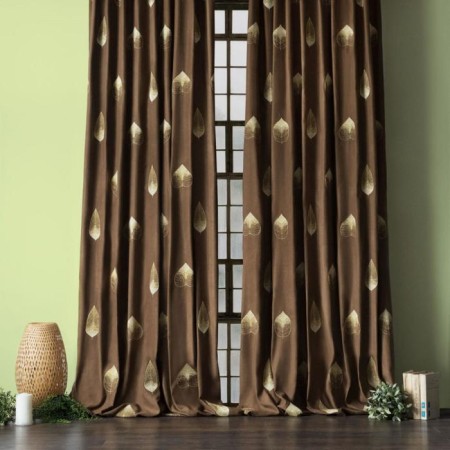 Set of curtains "Alice", size 2x145x270 cm, brown color