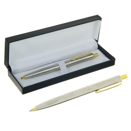 Gift handle, ball, automatic "Joker", in the leatherette case, silver-golden-1