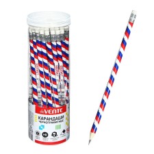 Pencil black -granographic Devente Tricolor, HB, D = 2 mm, round, sharpened, with an eraser, in a plastic tube