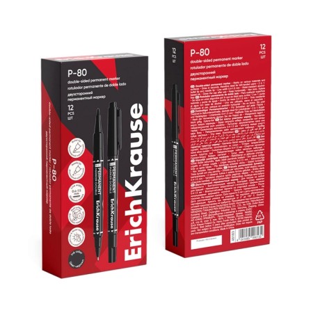 Marker Permanent Erichkrause Double P-80, bilateral, black-7