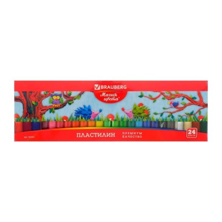 Plasticine 24 colors, 500 g, Brauberg Higher quality, cardboard packaging-1