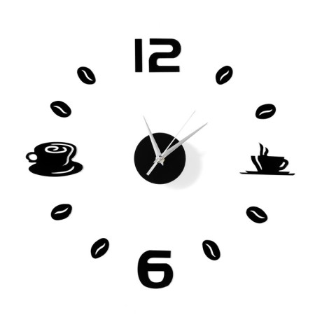 Wall-wall clocks for the kitchen, 3D "Coffee time", large, D-50 cm