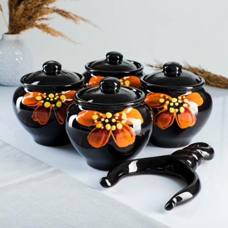 Set of pots "Gift with a sequence" 4x0.85l / 27x21x13cm, ladybug