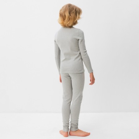 Thermal underwear for a boy (longshit, leggings) color gray melange, height 128-8