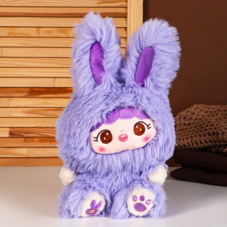 Soft toy "doll" in a costume bunny, 30 cm, purple color-1