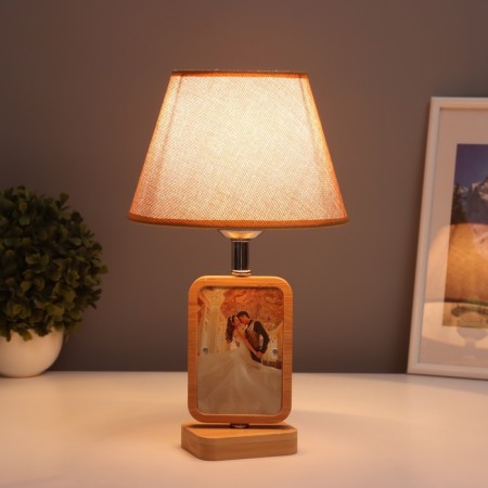 Table lamp with a photo frame 7.5x11.5cm (acrylic on magnets) 20x20x35cm-1