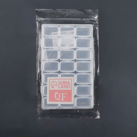 Organizer for decor, 7 blocks, 3 cells, 10.5 × 17 × 2.5 cm, the color is transparent-7