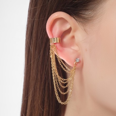 Earring "Kaff" eight chains, color gold-2