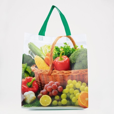 Household bag without fastening, green color/multi -colored-1