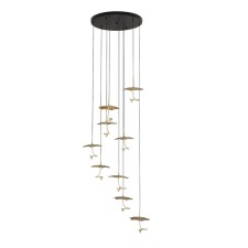 Светильник подвесной светодиодный Gerhort G52138/9BK+BRS, 9хLED, 250х50х50 см, цвет чёрный