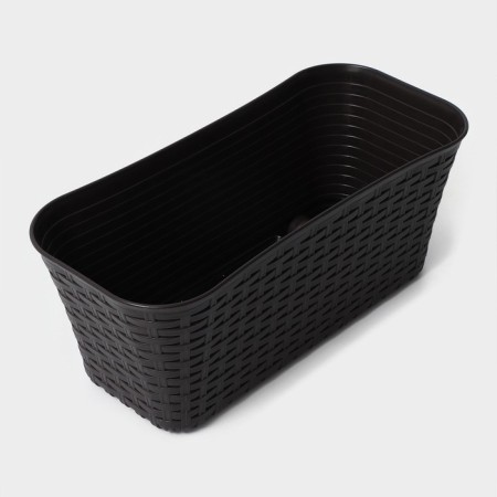 Balcony box "Rotang", 38.5 cm, brown color-2