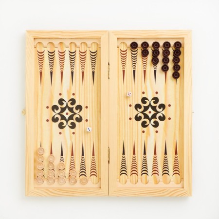 Narts "Sailing", wooden board 50 x 50 cm, with a field for playing checkers-1